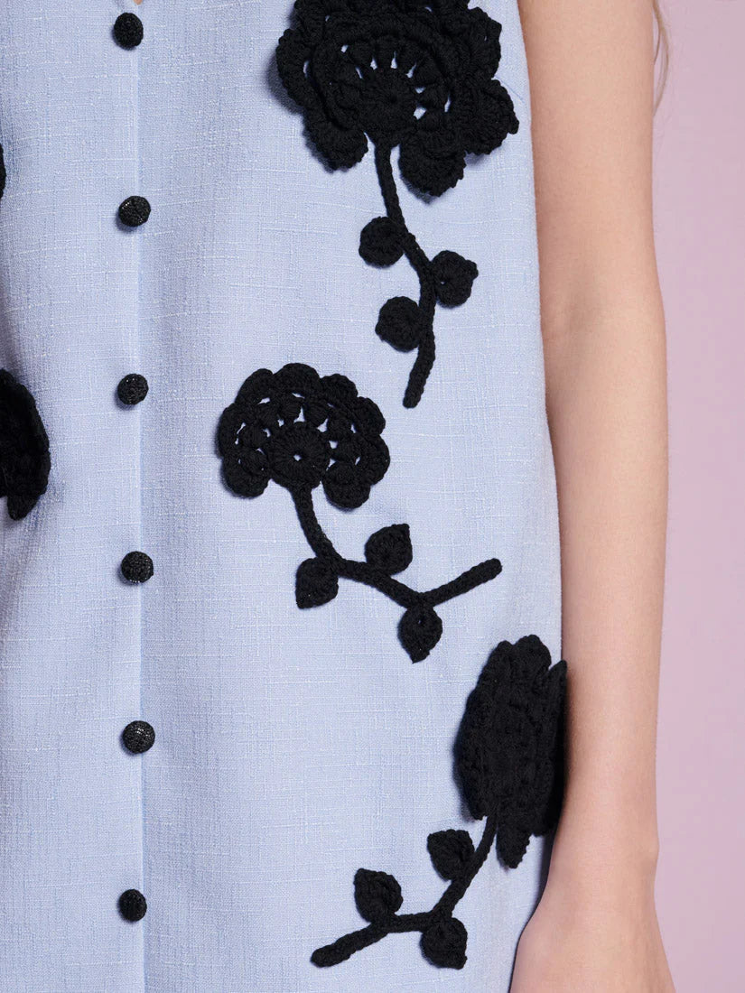 Dorie Crochet Floral Mini haljina