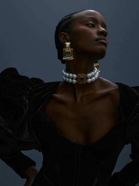 Choker/Coker ogrlica Emerald