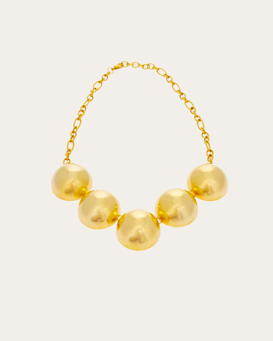 Ogrlica Aurelia od mesinga sa 24k pozlatom, minimalistički dizajn i topla tekstura - Neguj se