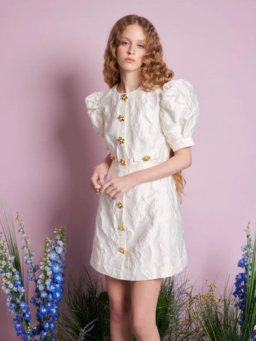 Sister Jane Anemone Jacquard mini haljina u nežnom cvetnom žakardu, elegantna svečana haljina za venčanja i posebne prilike – Neguj se