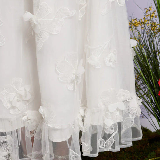 Sister Jane Jasmine Embroidered maxi haljina od cvetne organze sa otvorenim leđima, eterična haljina za venčanja i gala događaje – Neguj se