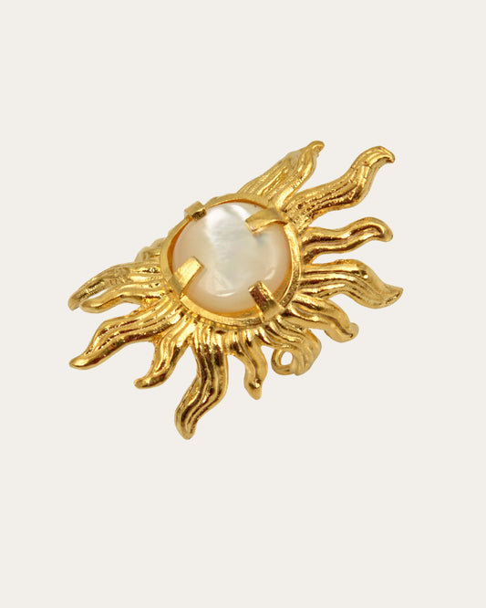 Prsten Amazonis sa sedefom i 24k pozlatom na bronzi, unikatan dizajn - Neguj se